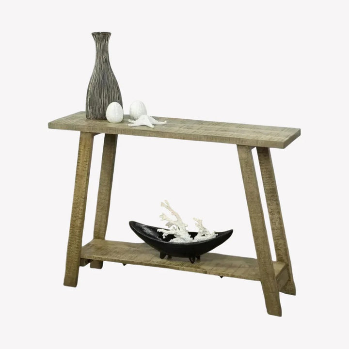 Mirage Console Table – Solid Wood 2-Tier Design