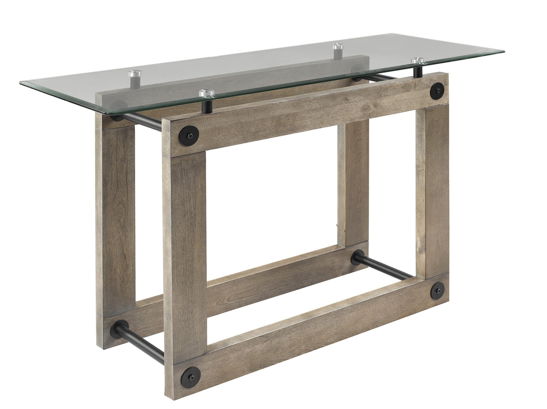 Oro Table Modern Living Room Coffee Table with Sleek Glass Top and Unique Ash Brown Finish Base