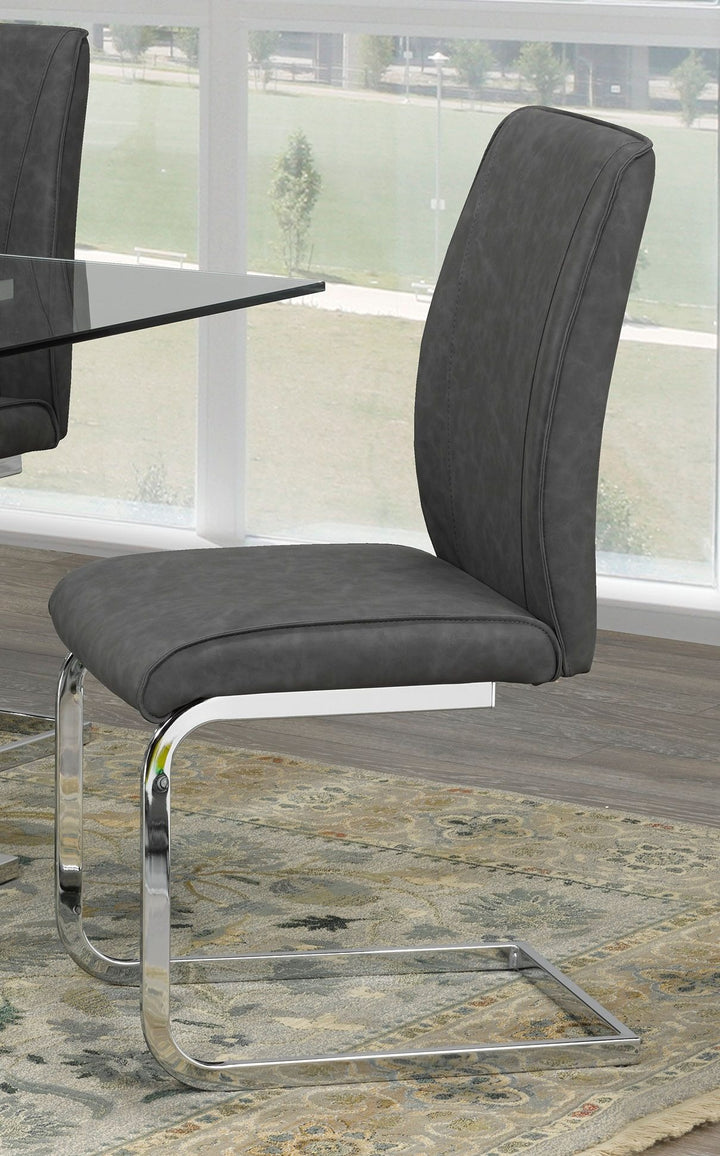 Crest Dining Chair Set of 2 – Modern Upholstered Chairs with Chrome Legs and Plush Comfort Seating