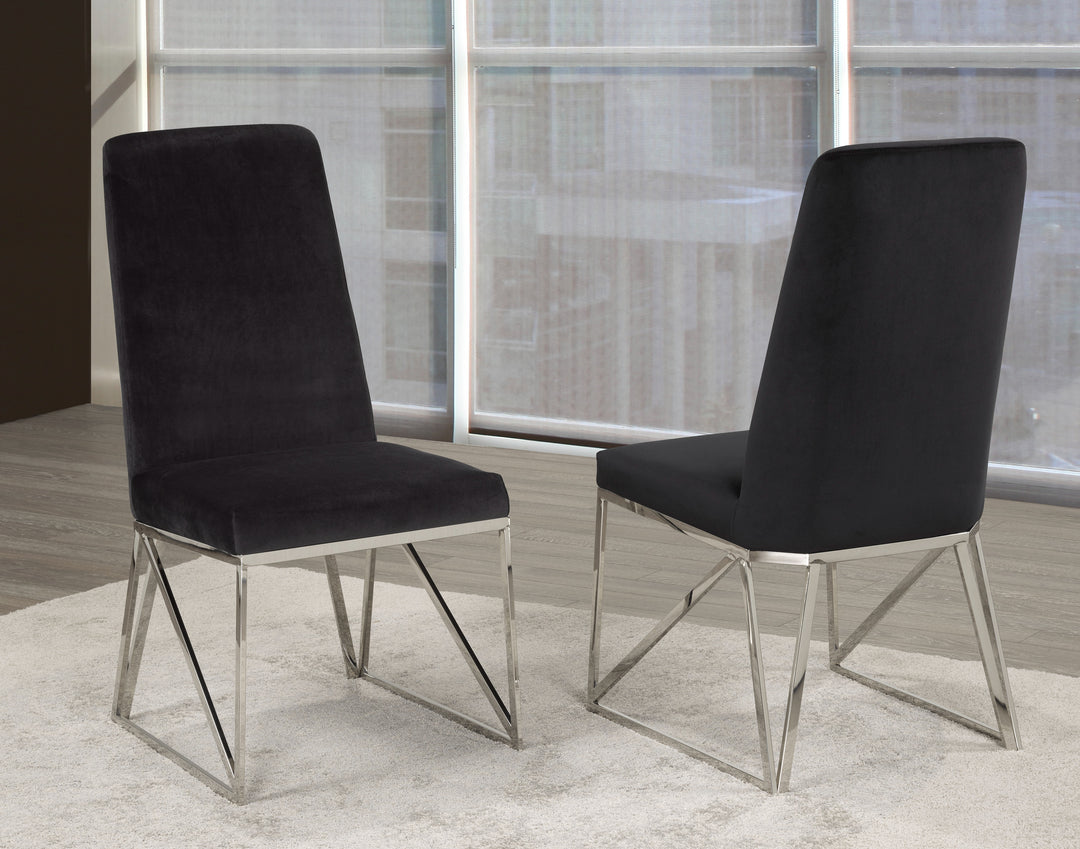 Majestic Dining Chair Set of 2 – Modern Velvet Upholstered Chairs with Stainless Steel Frame and Luxury Comfort Seating