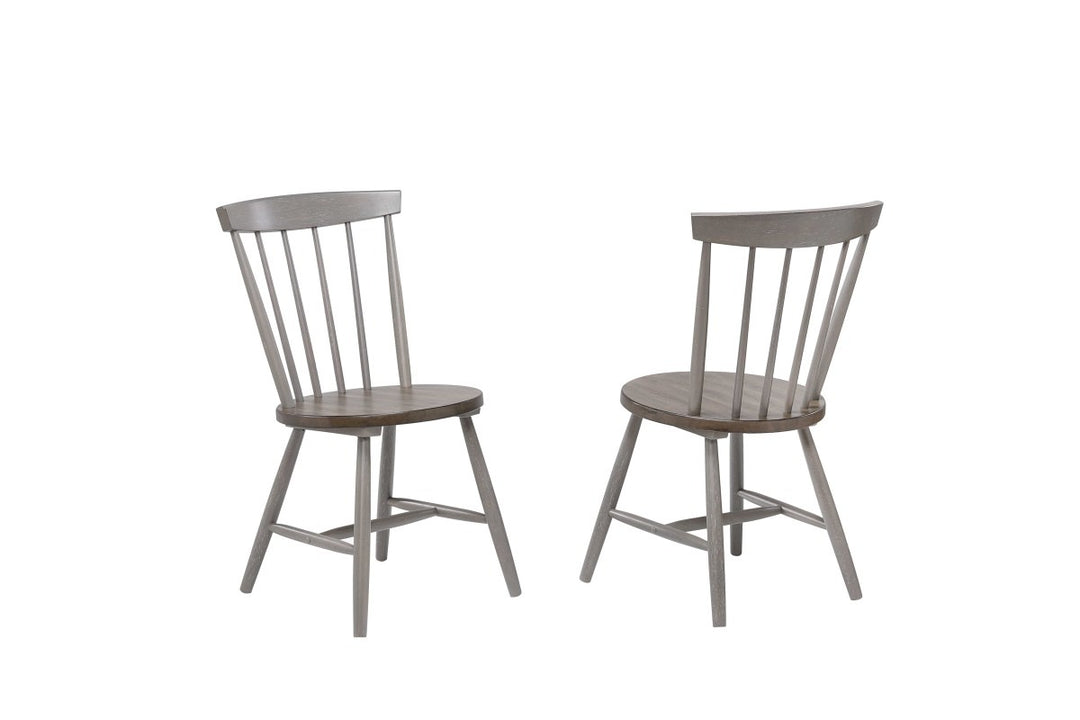 Northmere Contemporary Dining Chairs Set of 2 – Slat Back Design with Splayed Legs and Rich Two-Tone Finish