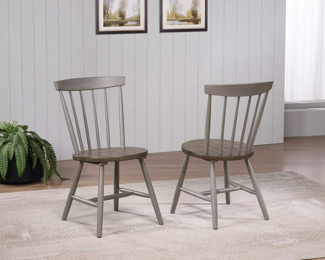 Northmere Contemporary Dining Chairs Set of 2 – Slat Back Design with Splayed Legs and Rich Two-Tone Finish