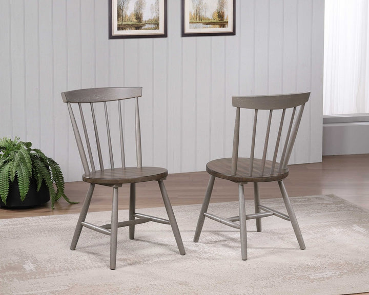 Northmere Contemporary Dining Chairs Set of 2 – Slat Back Design with Splayed Legs and Rich Two-Tone Finish