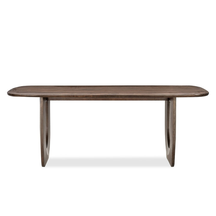 Zorelle Solid Wood Dining Table – Dark Walnut Finish with Tapered Top And Curved Legs