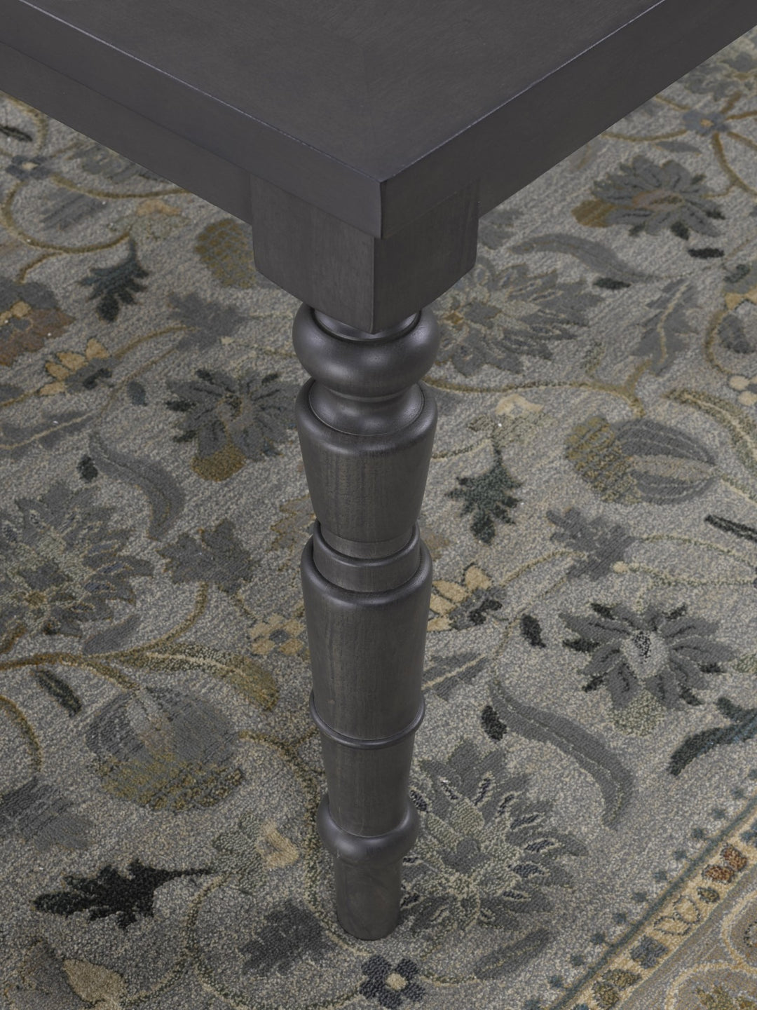 Lunara Acacia Wood Extendable Dining Table with Carved Legs & Nail-Head Trim