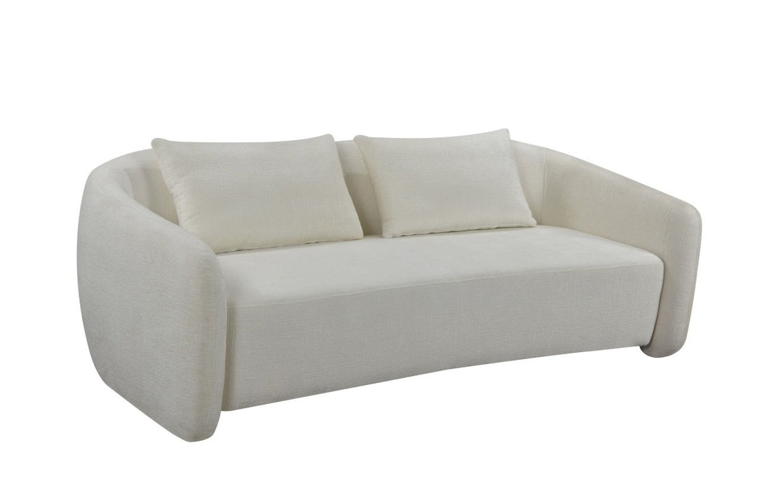Orevian Contemporary Curved Upholstered Sofa with Pocket Spring Cushions And High-Resilience Foam