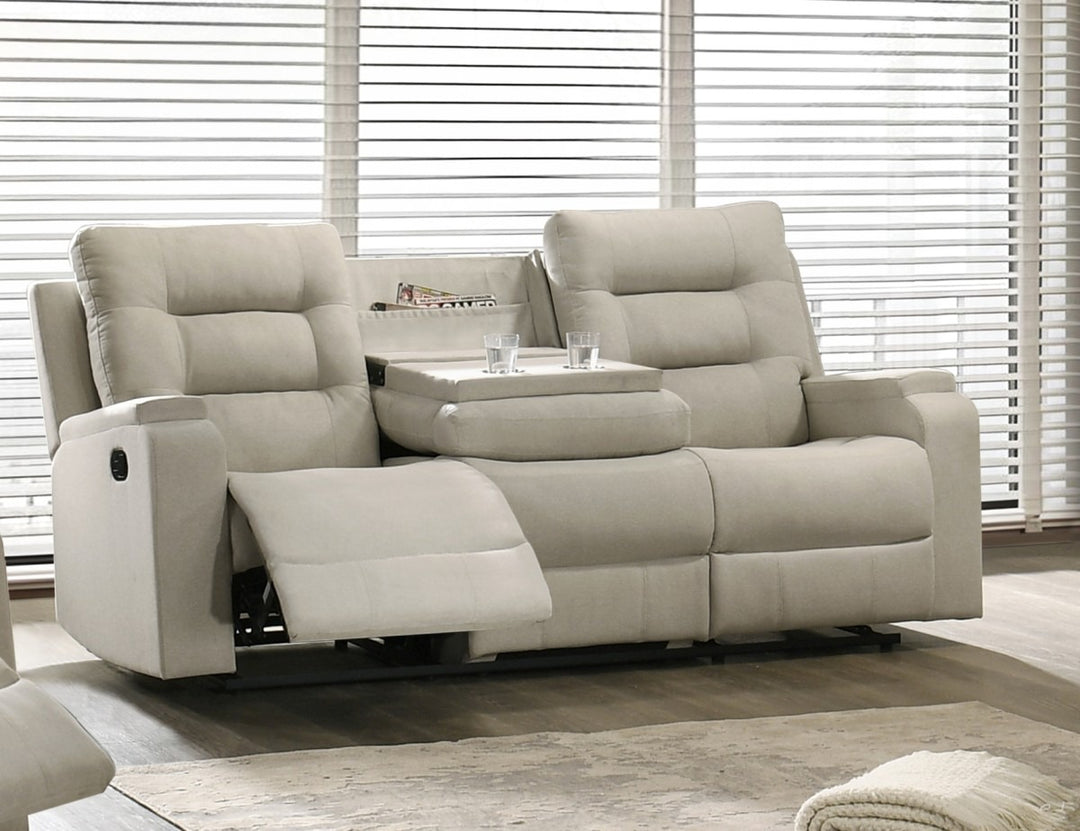 Lakehurst Recliner Sofa with Drop-Down Tray and Built-In Cup Holders – Premium Classic Comfort Reclining Seating for Living Room, Family Room And Entertainment Areas