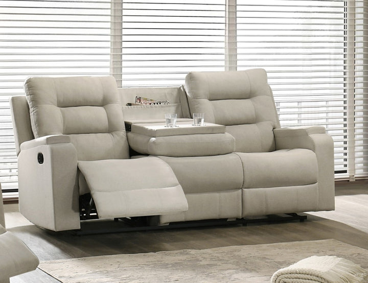 Lakehurst Recliner Sofa with Drop-Down Tray and Built-In Cup Holders – Premium Classic Comfort Reclining Seating for Living Room, Family Room And Entertainment Areas