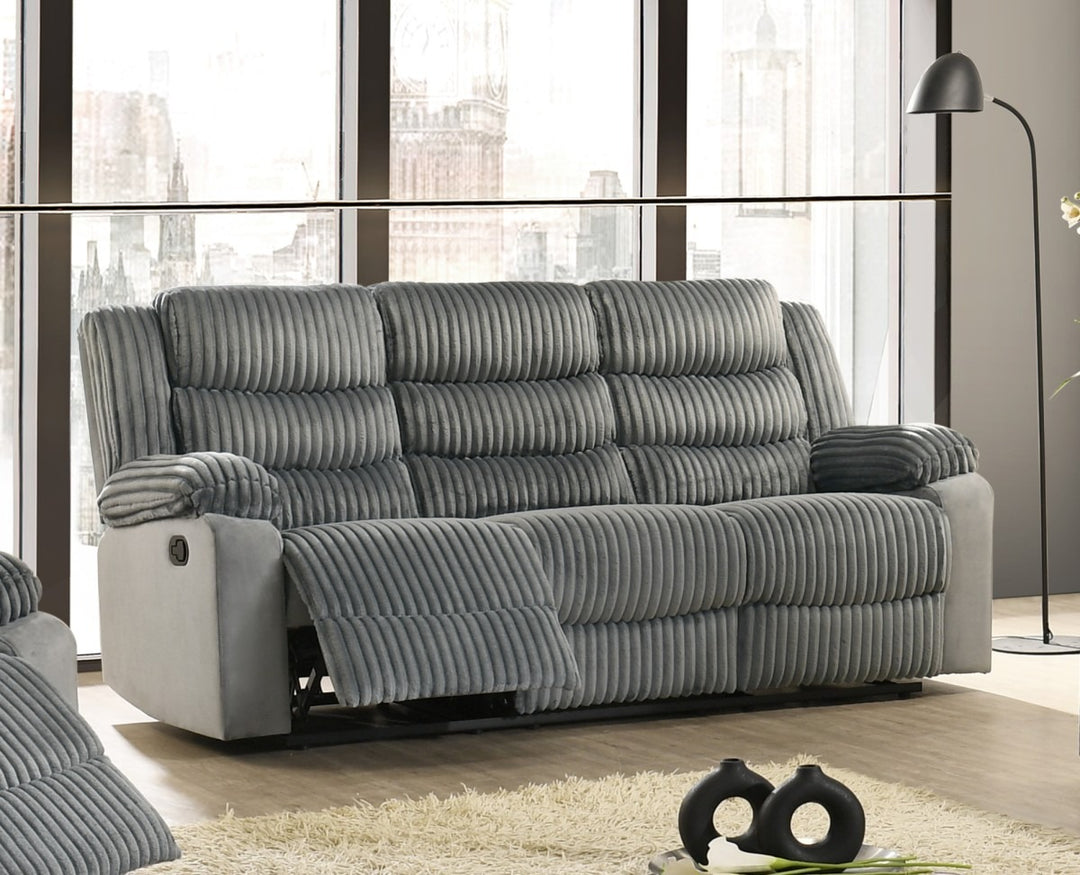 Olivex Recliner Sofa – Timeless Grey Comfort with Elegant Design