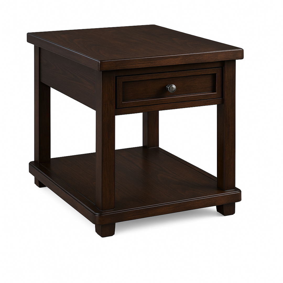 Arden Peak Solid Wood Nightstand – Bedside Table with Storage Drawer, Open Shelf, Framed Design and Timeless Bedroom Side Table Furniture