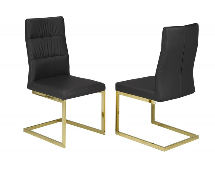 Oakridge Dining Chairs Set of 2 – Contemporary Upholstered Chairs with Golden Finished Legs  Description: