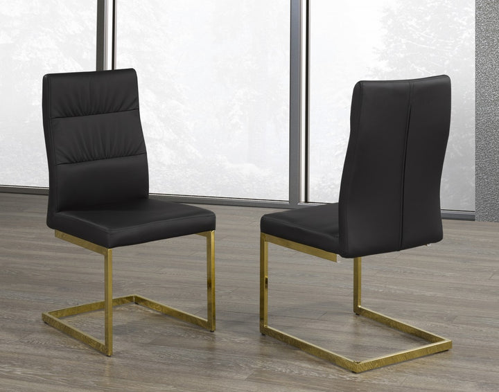 Oakridge Dining Chairs Set of 2 – Contemporary Upholstered Chairs with Golden Finished Legs  Description: