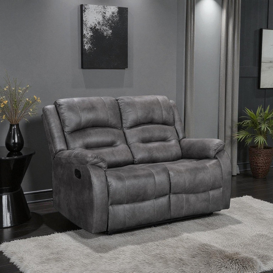Quaro Recliner Loveseat – Modern Grey Comfort with Timeless Appeal