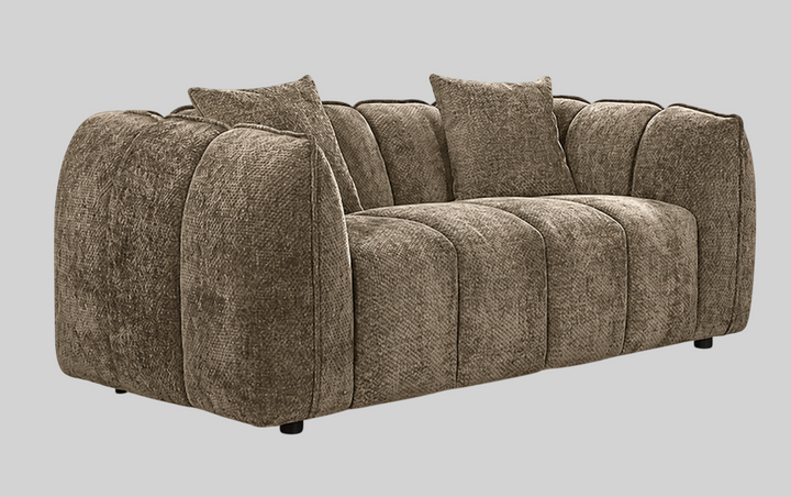Miresto Contemporary Love Seat with Plush Cushioning, Channel Tufted Design, Polyester Upholstery, Pocket Spring & Foam Support, Modern Living Room Sofa