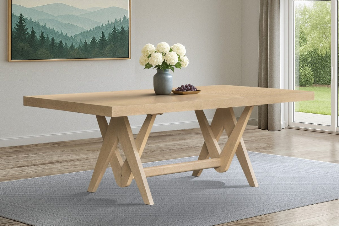 Alberta Modern Luxury Extendable Dining Table – Solid Wood Premium Design Natural Finis