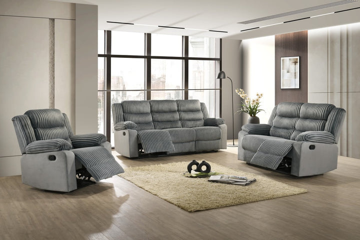 Olivex Recliner Sofa – Timeless Grey Comfort with Elegant Design