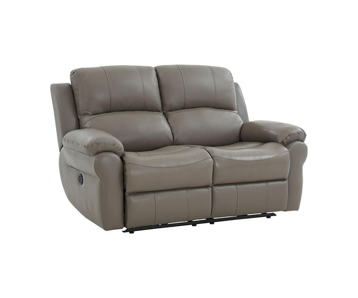 Ravino Recliner Loveseat – Grey Leather Luxury with Power Comfort