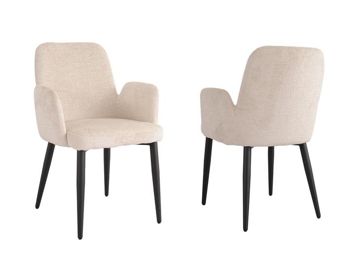 Celeste Dining Chair Set of 2 – Modern Upholstered Chairs with Premium Fabric, Splayed Legs and Contemporary Design