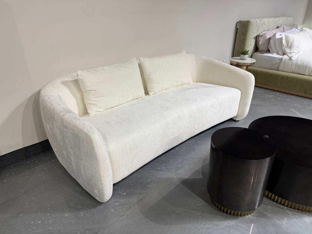 Orevian Contemporary Curved Upholstered Sofa with Pocket Spring Cushions And High-Resilience Foam