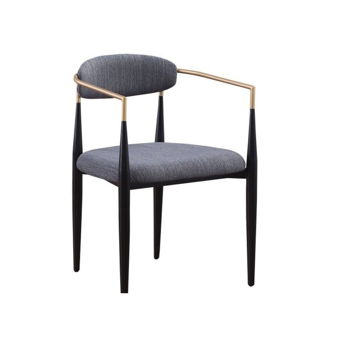 Noble Essence Dining Chair Set of 2 – Modern Upholstered Chairs with Curved Armrest Design and Powder-Coated Metal Frame