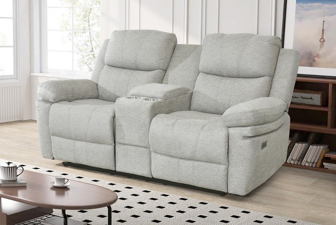 Majesty Cloud Recliner Loveseat – Modern Dual Power Recliner Sofa for Two with USB Charging Ports, Center Tray and Premium Comfort Seating