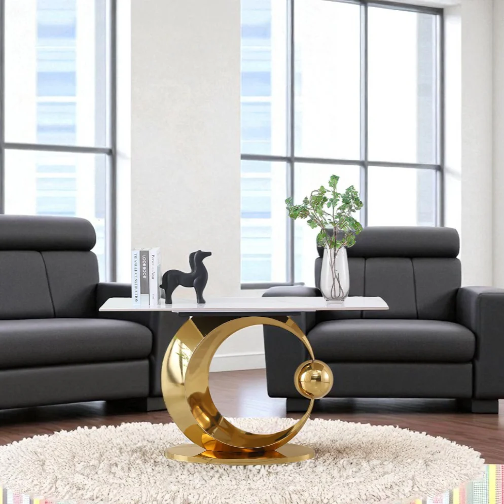 Luxevia Half Moon Console Table – Sophisticated Modern Elegance