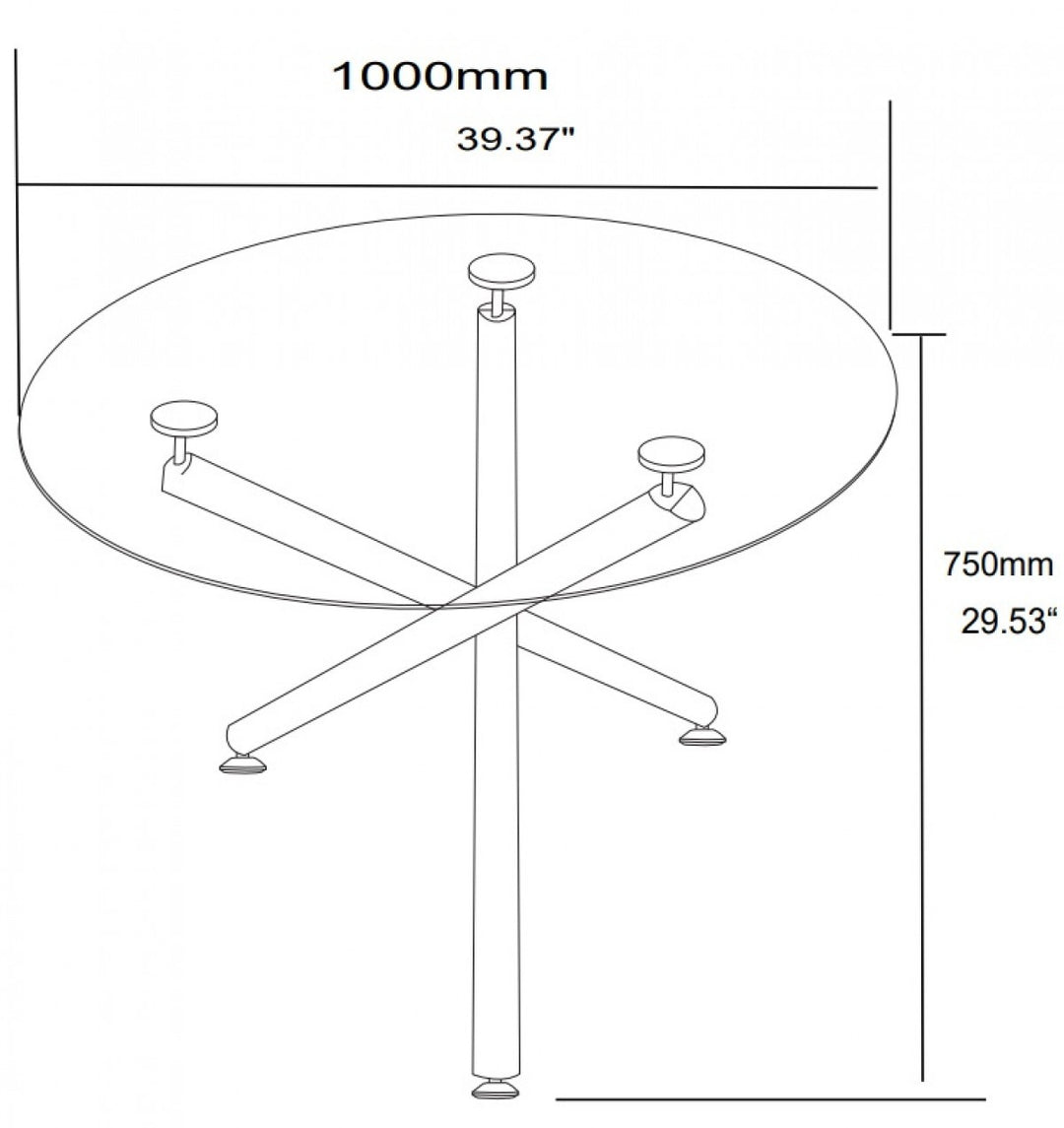Marcell Contemporary Glass Dining Table with Gold Finished Legs & Modern X-Frame Base
