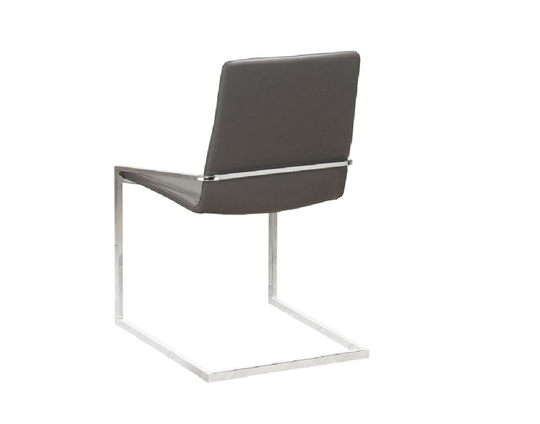 Aristocrat Dining Chair Set of 2 – Modern Grey Upholstered Chairs with Chrome Frame and Contemporary Design