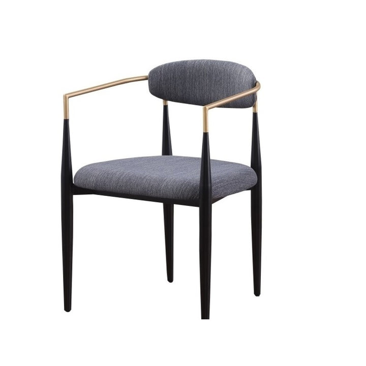 Noble Essence Dining Chair Set of 2 – Modern Upholstered Chairs with Curved Armrest Design and Powder-Coated Metal Frame