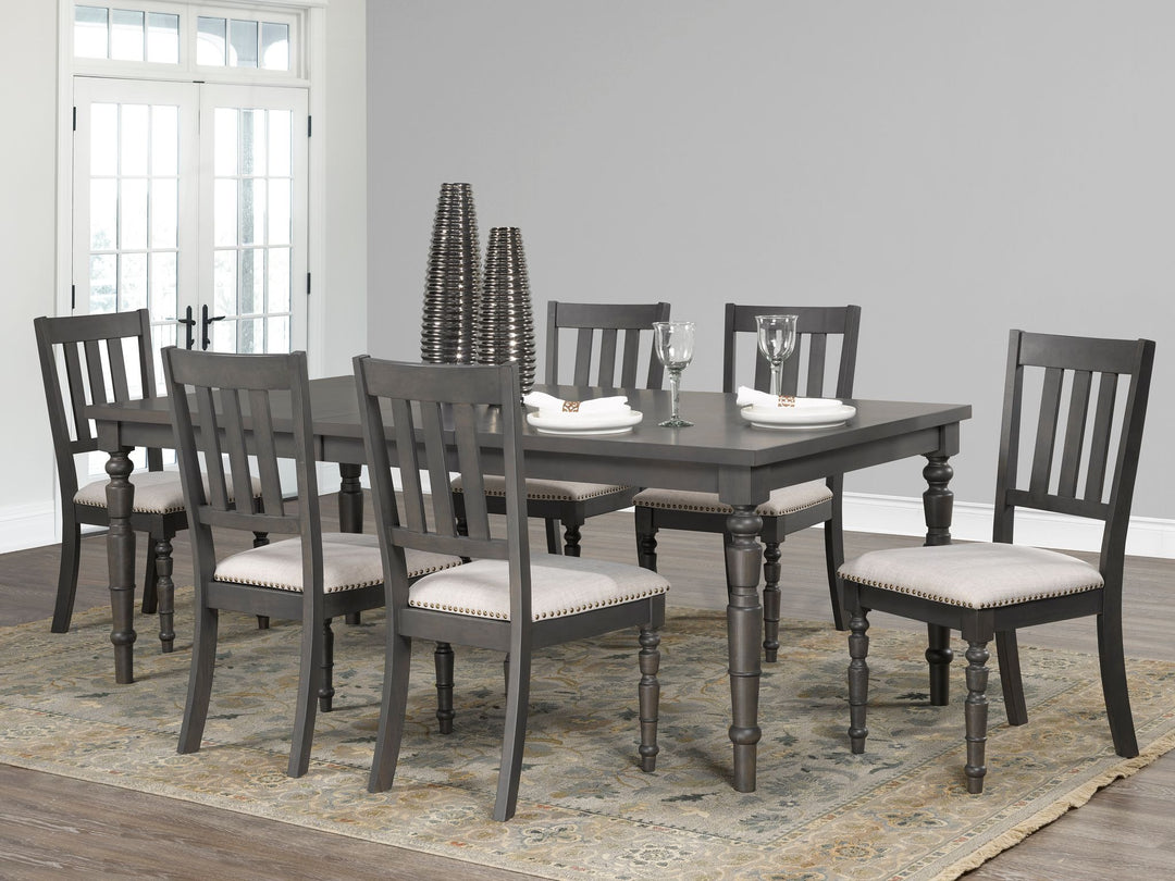 Graymont 7-Piece Extendable Dining Table Set with Upholstered Chairs And Nailhead Trim