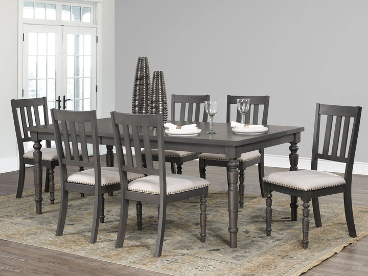 Graymont 7-Piece Extendable Dining Table Set with Upholstered Chairs And Nailhead Trim