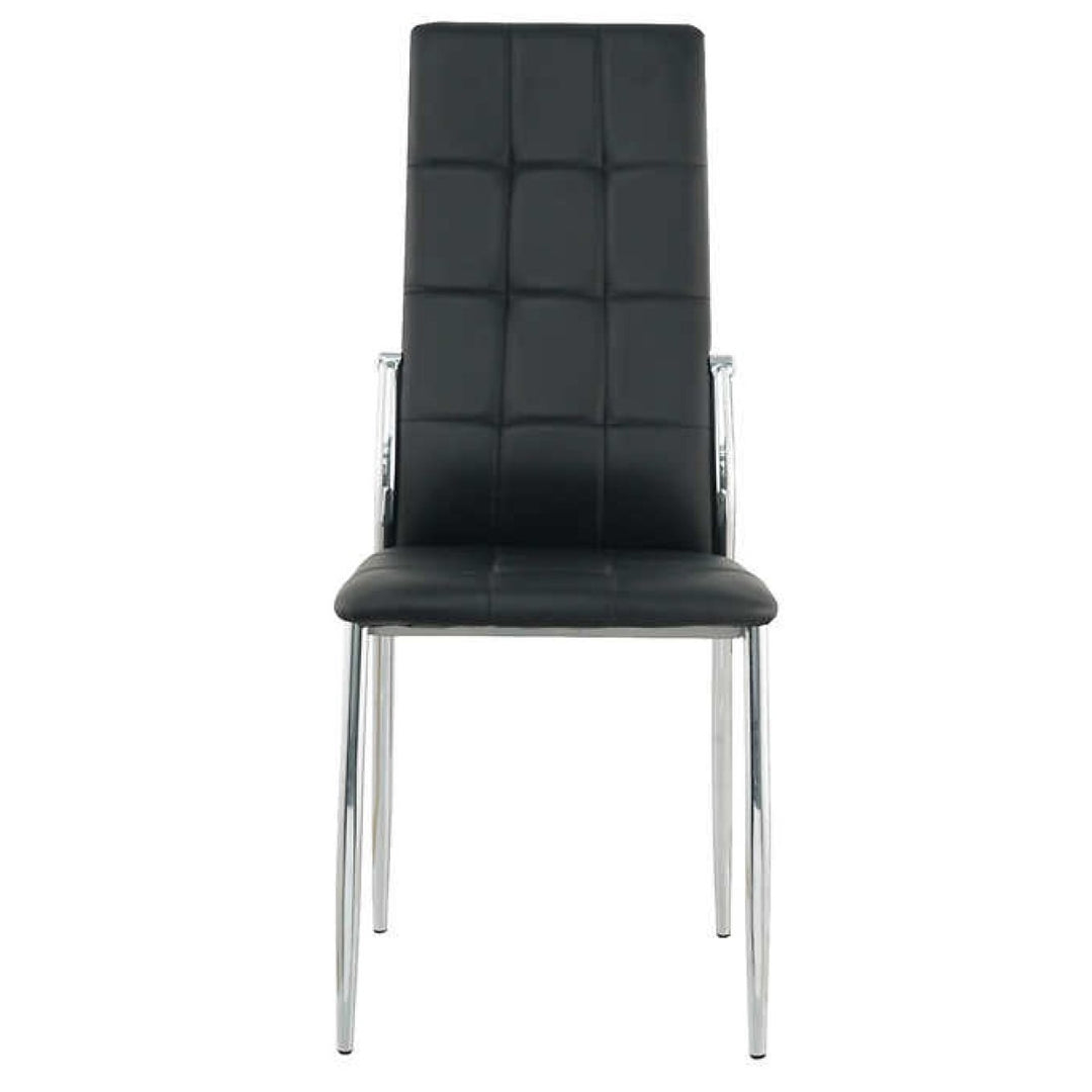 Redmont Contemporary Dining Chairs Set of 4 – Upholstered Armless Chairs with Chrome Finished Splayed Legs