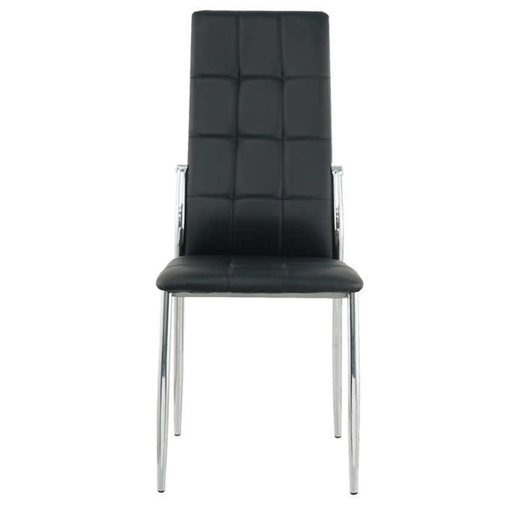 Redmont Contemporary Dining Chairs Set of 4 – Upholstered Armless Chairs with Chrome Finished Splayed Legs
