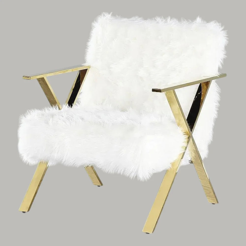 Aveline Elegant Velvet Accent Chair with Gold-Finished Metal Legs – Timeless Luxury for Your Home