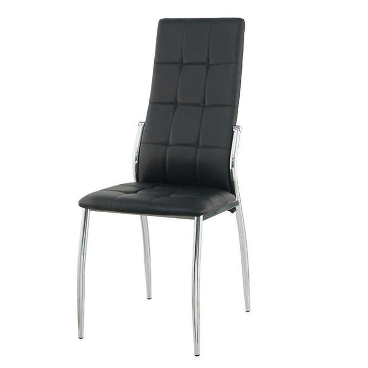 Redmont Contemporary Dining Chairs Set of 4 – Upholstered Armless Chairs with Chrome Finished Splayed Legs