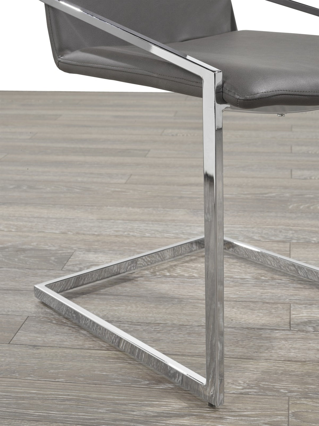 Aristocrat Dining Chair Set of 2 – Modern Grey Upholstered Chairs with Chrome Frame and Contemporary Design