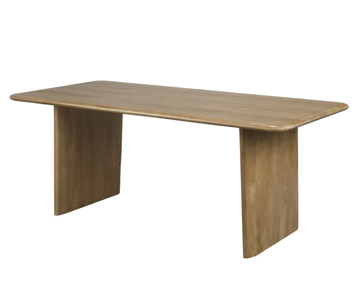 Sorento Solid Mango Wood Dining Table with Panel Legs | Modern Rectangular Contemporary Design