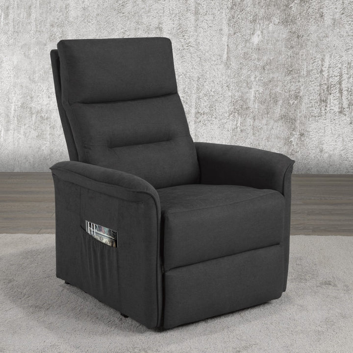 Elysia Recliner Lift Chair | Dark Grey Power Reclining Fabric Chair