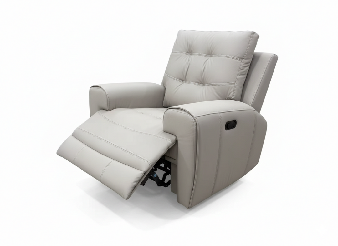 Orbis Power Recliner – Premium  Beige Cognac Aire-Leather Fabric Upholstery with HD Foam Seating, Power Reclining Mechanism and Modern Comfort Features for Living Spaces