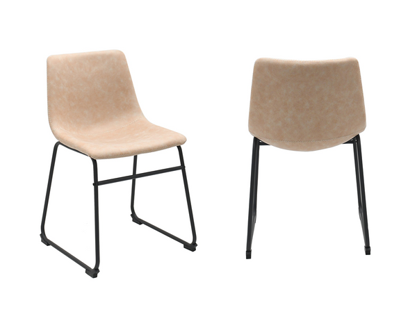 Noble Grace Dining Chair Set of 2 – Modern Upholstered Chairs with Steel Frame, Sled Base and Ergonomic Comfort Seating
