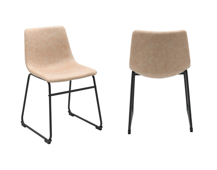 Noble Grace Dining Chair Set of 2 – Modern Upholstered Chairs with Steel Frame, Sled Base and Ergonomic Comfort Seating