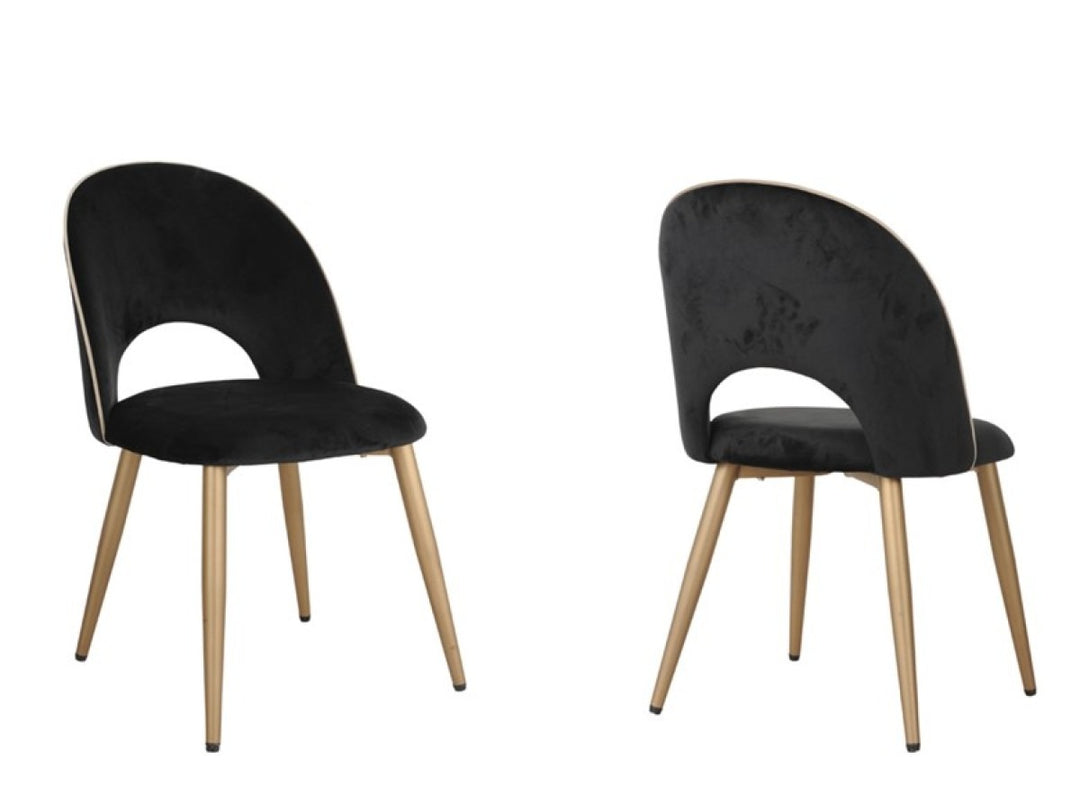 Meadowick Dining Chairs Set of 2 – Contemporary Velvet Upholstered Chairs with Golden Legs