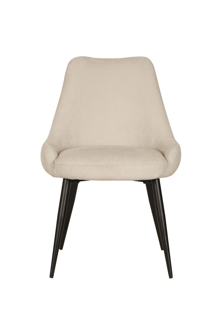Pinehurst Dining Chairs Set of 2 – Contemporary Textured Fabric Chairs with Curved Back and Splayed Legs