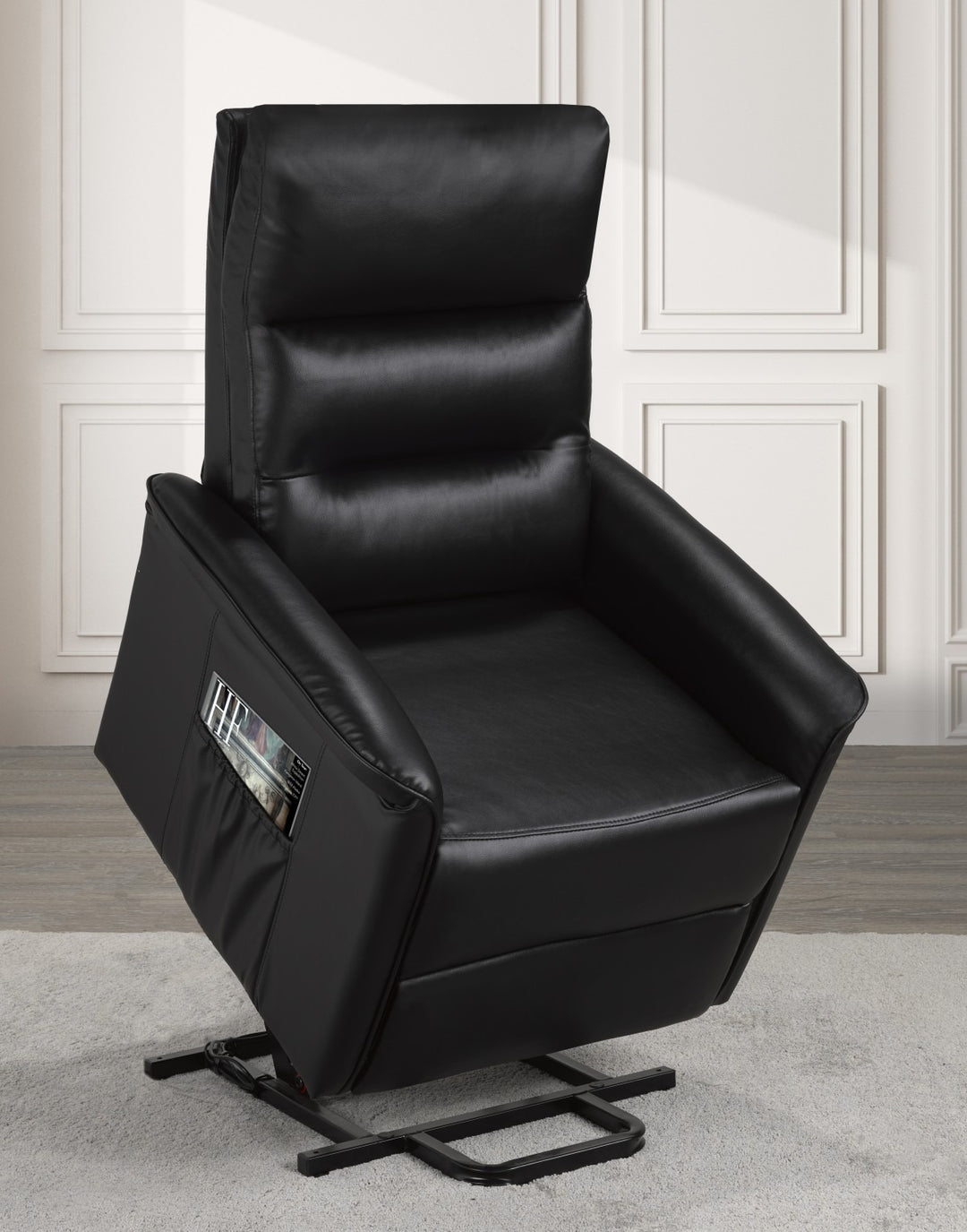 Elysia Recliner Lift Chair | Power Reclining Fabric Chair with Lift Function – Dazzling Black