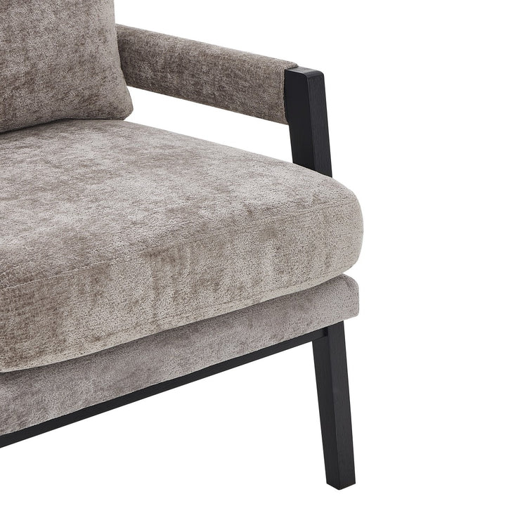 Lumina Modern Chenille Arm Chair with Midnight Black Wood Frame