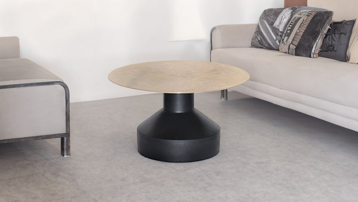 Luxora Luxury Iron Coffee Table with Black & Gold Finish, Timeless Design for Modern Elegant Living Spaces