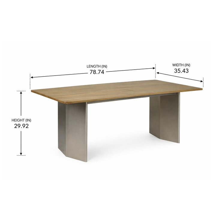 Toronto Luxe Solid Mango Wood Dining Table with Metal Legs | Modern Industrial Rectangular Design