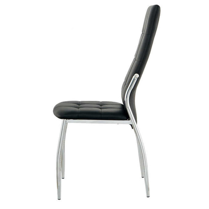 Redmont Contemporary Dining Chairs Set of 4 – Upholstered Armless Chairs with Chrome Finished Splayed Legs