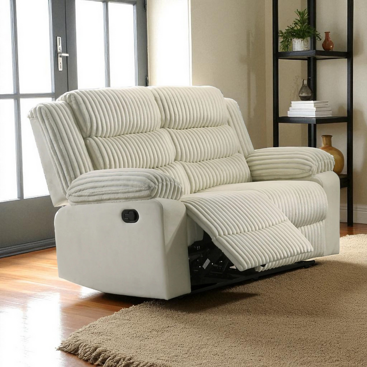 Helixo Recliner Loveseat – Beige Elegance with Classic Comfort