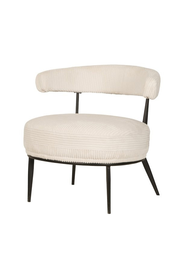 Royal Zenith Ariana Accent Chair – Modern Curved Back Accent Chair with Premium Textured Fabric Upholstery, Powder-Coated Splayed Legs and Contemporary Design Living Room Chair